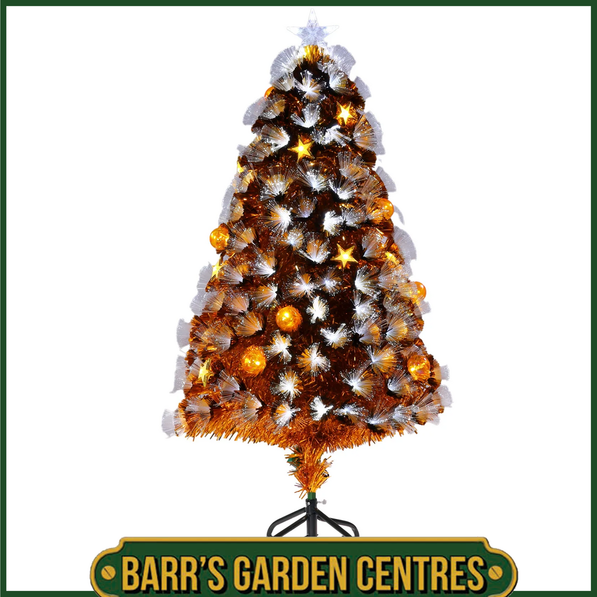 Noma 1.2m Copper Starburst Tree With White Stars