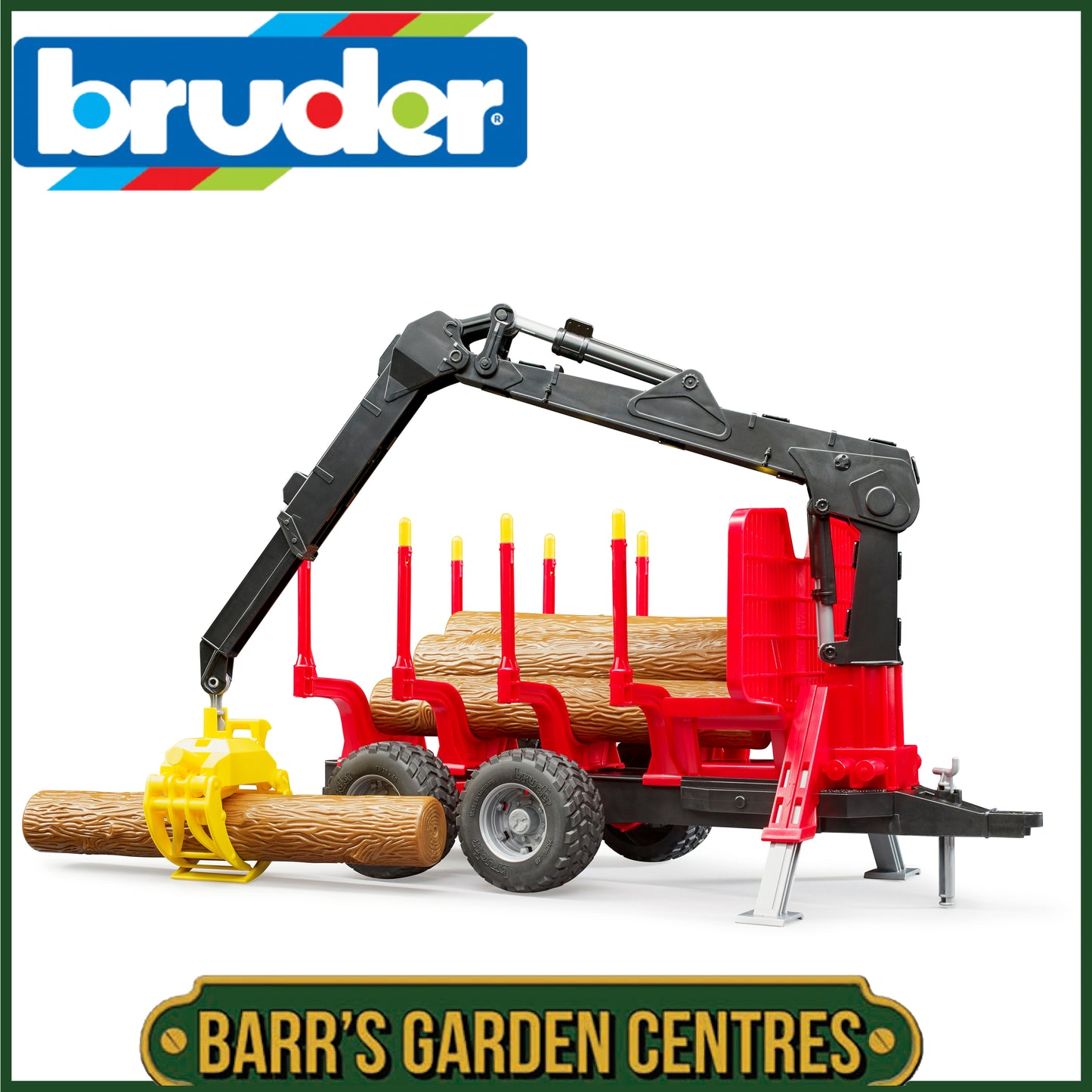 BRUDER Forestry trailer with loading crane and grab