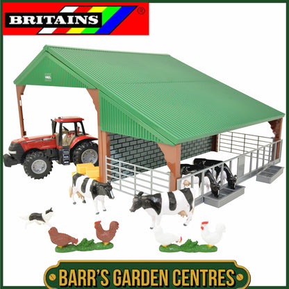 BRITAINS Farm Building Set with Case Tractor