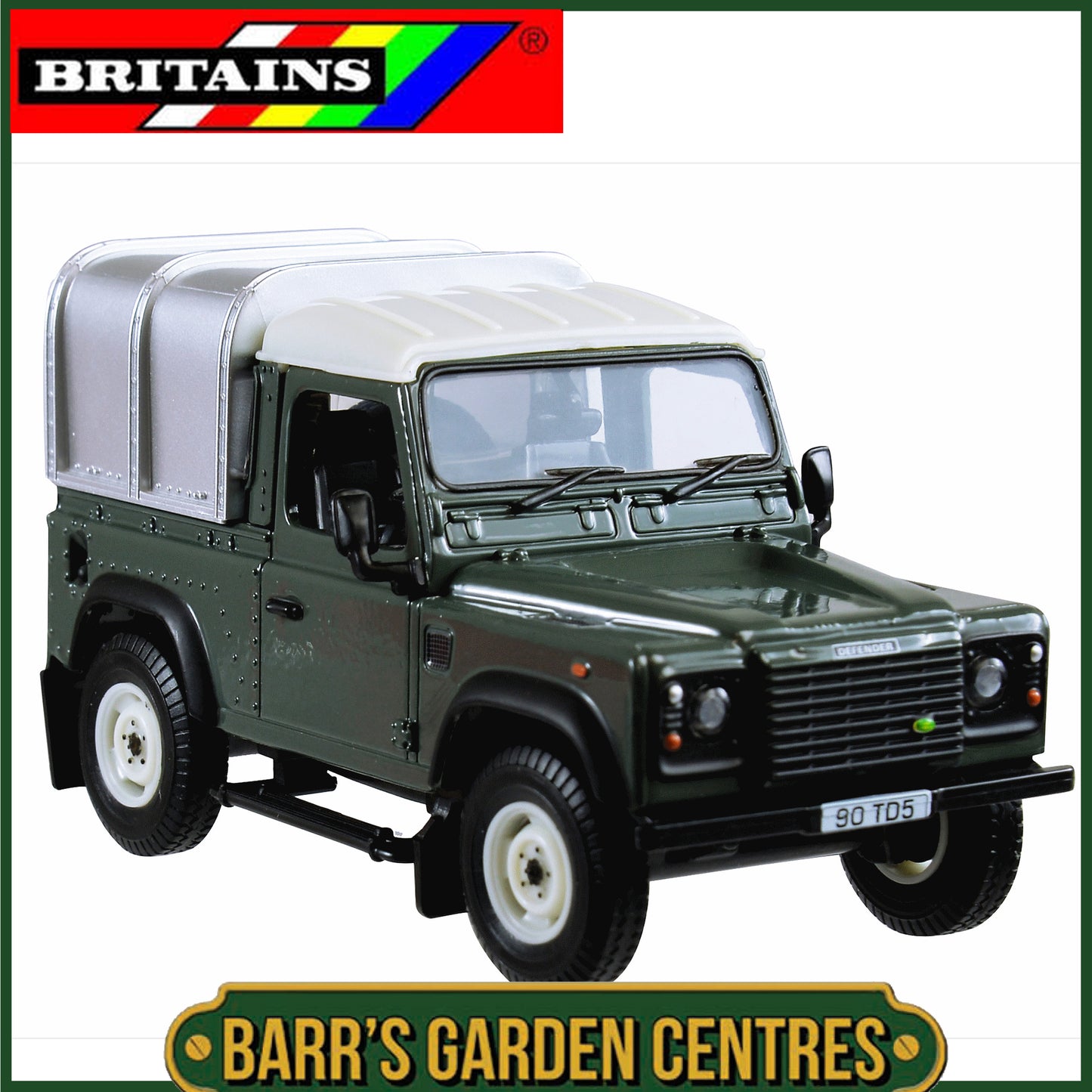 BRITAINS LAND ROVER DEFENDER 90 + CANOPY - GREEN