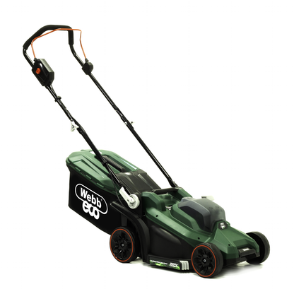 Webb Eco WEV20LM33LT25B4 20V 33cm (14″) Cordless Rotary Lawnmower and 25cm Line Trimmer (Twin Pack) 4Ah Battery & Charger included)