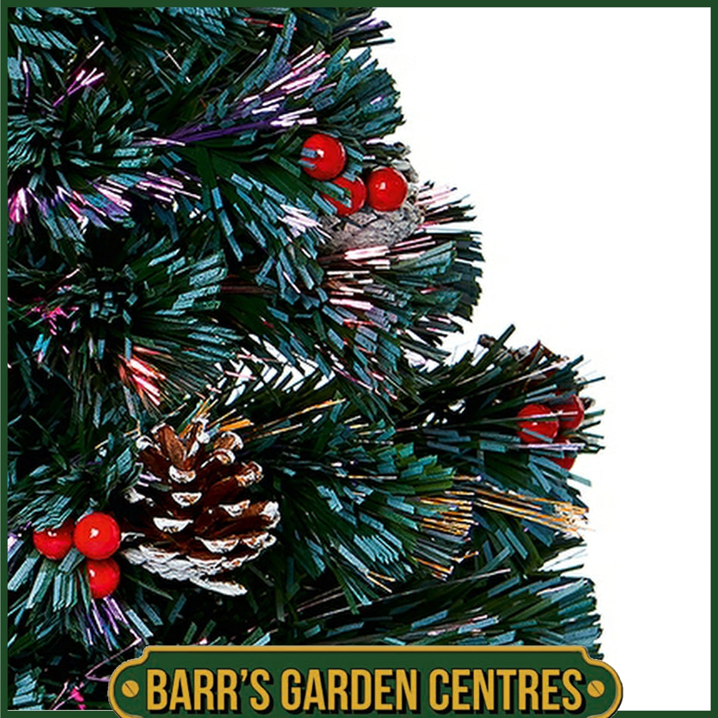 Premier 80cm Fibre Optic Tree with Pine Cones and Berries with Tree