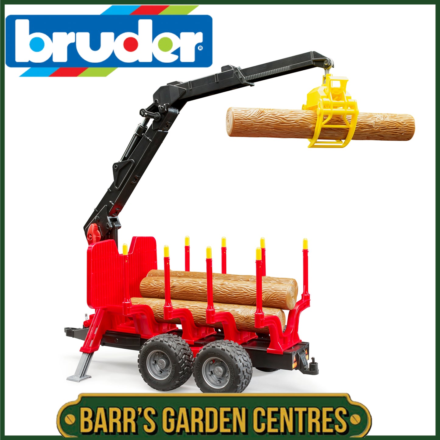 BRUDER Forestry trailer with loading crane and grab